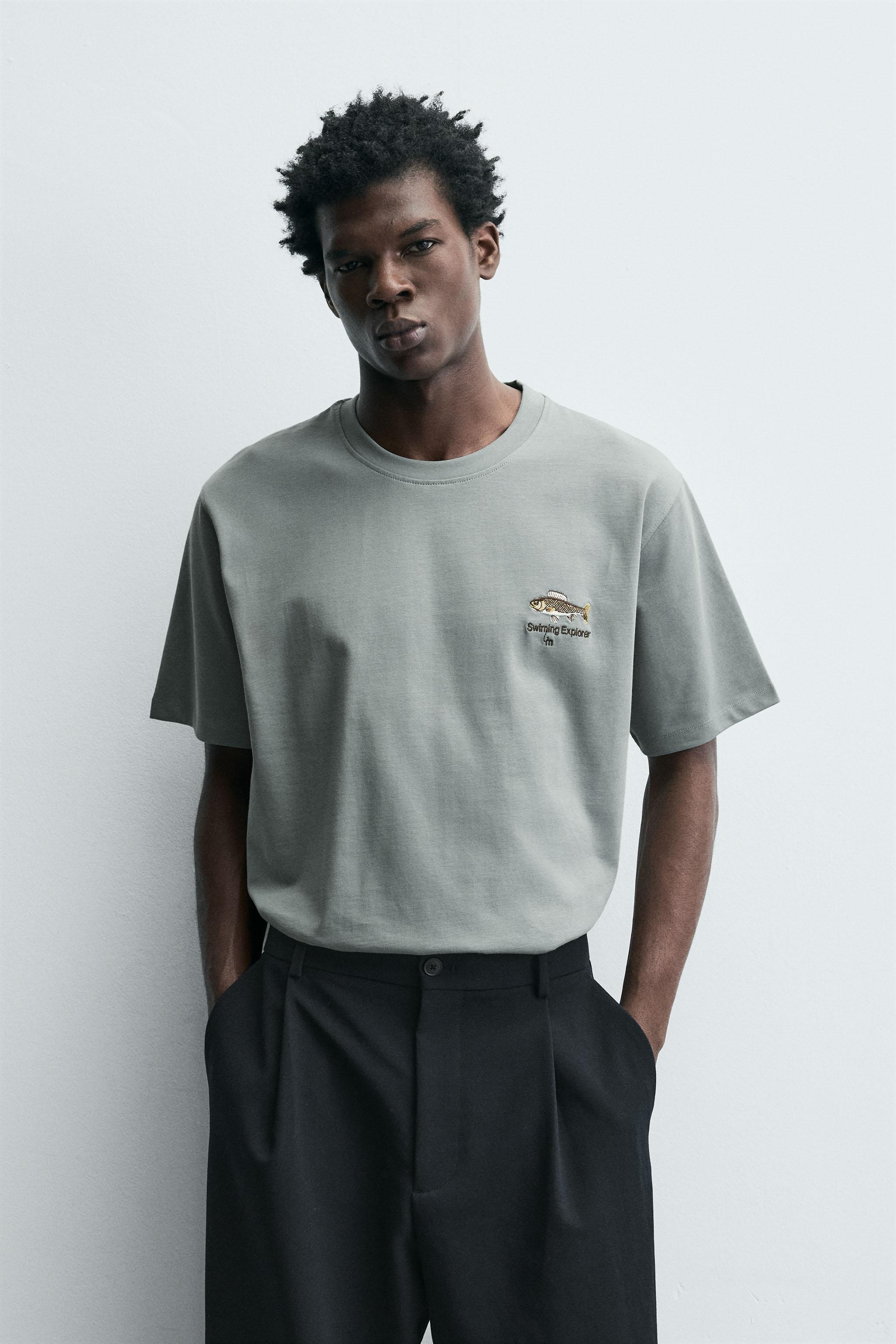 T-SHIRT BRODÉ POISSON